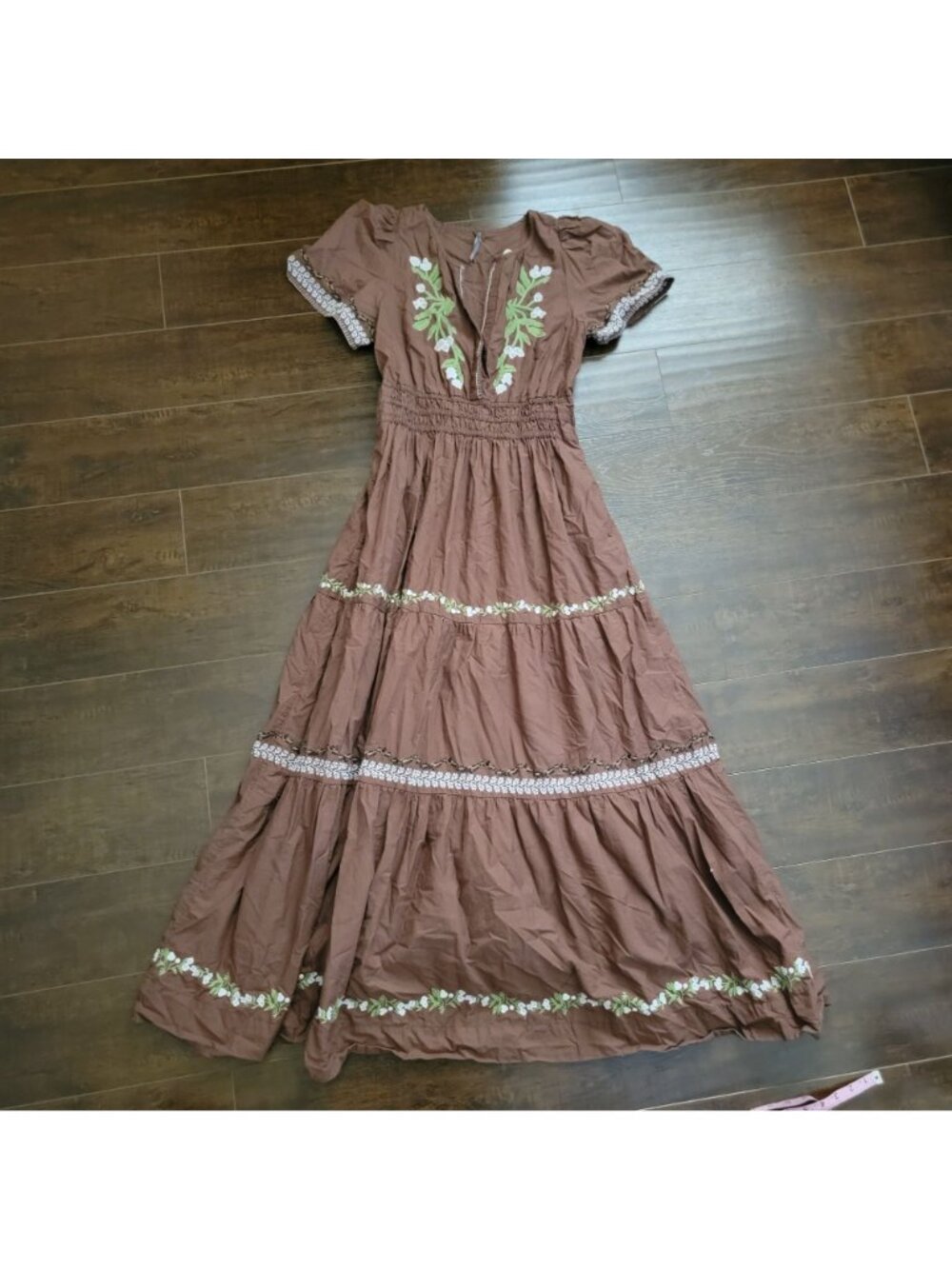 Anthropologie The Somerset Maxi Dress Embroidered Cottagecore Peasant Womens M - Picture 2 of 8